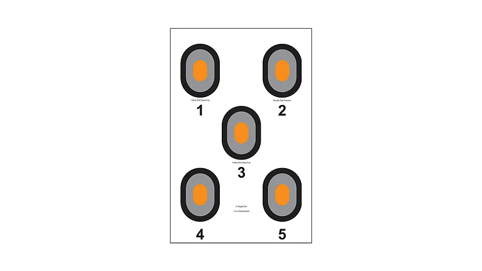 Action Target Orange Center, 5 Bullseye Target, 100 Pack