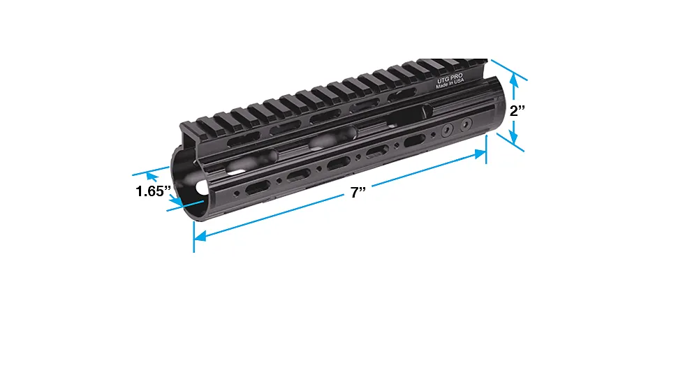 UTG Pro AR15 Carbine Length 7in Super Slim Free Float Handguard