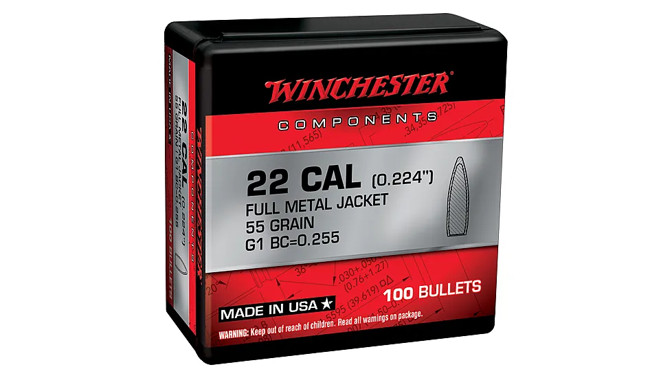Winchester Ammo Centerfire Rifle Reloading 223 Rem .224 55 Gr Pointed Soft Poin WB223SP55D
