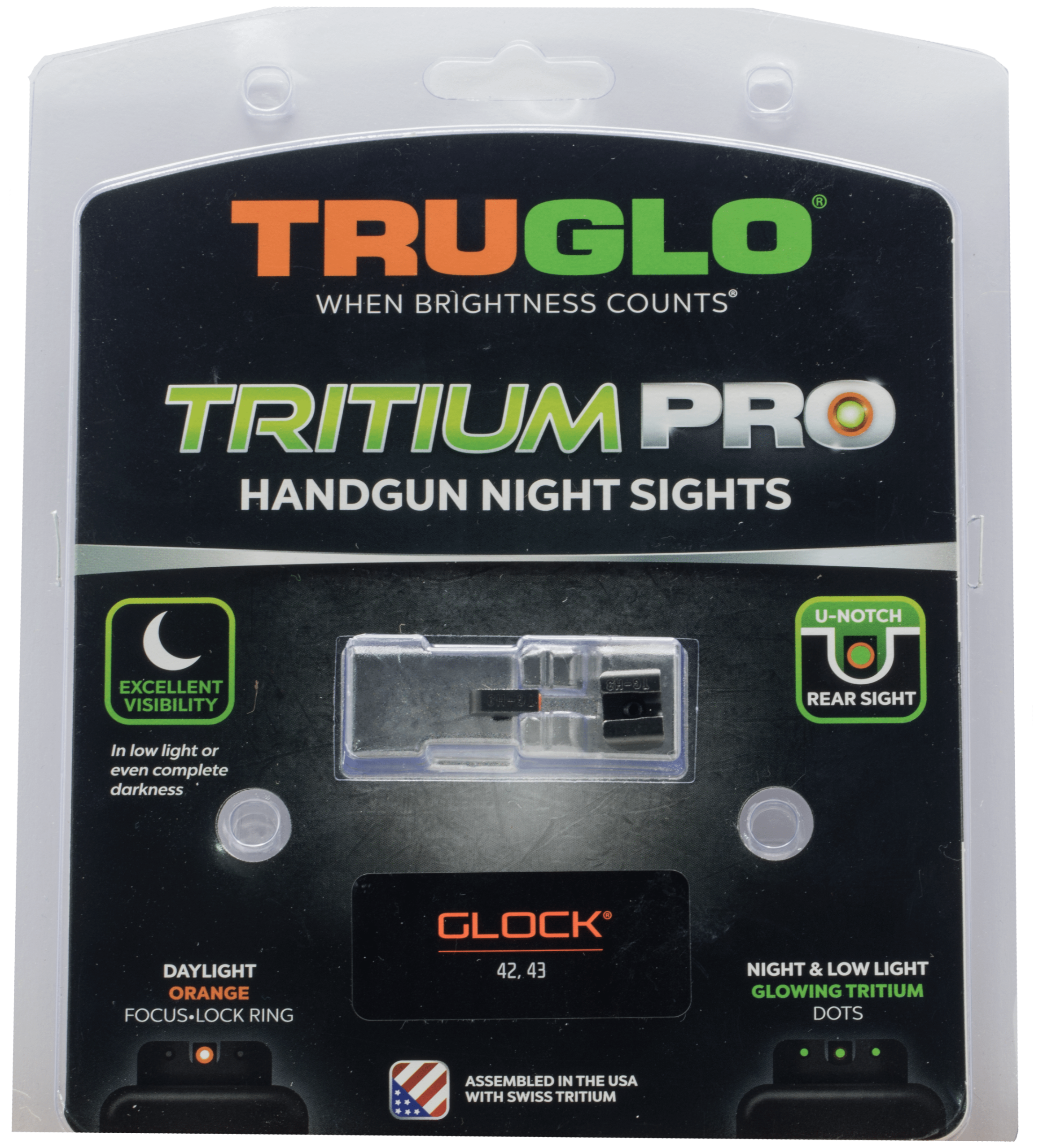 Truglo Tritium Pro Handgun Sights Glock 42/43 Set
