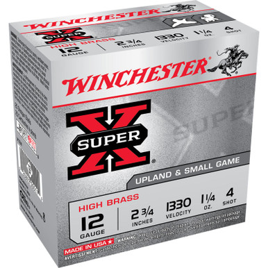 Winchester X124 Super-X HB 12 Gauge 2.75" 1 1/4 oz 4 Shot 25 Rounds