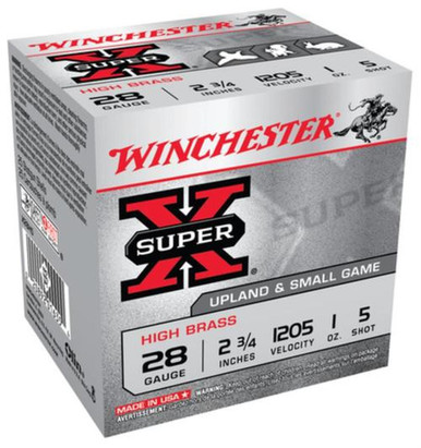 Winchester X28H5 SuperX HB 28 Gauge 2.75" 1 oz 5 Shot 25 Rounds