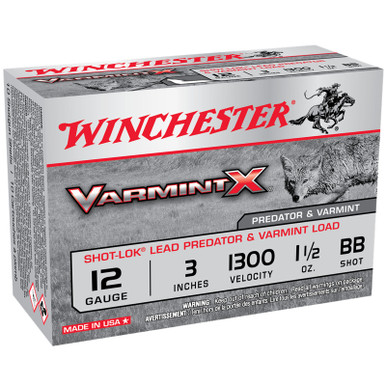 Winchester X123VBB Varmint X Shot-Lok 12 Gauge 3" 1 1/2 oz BB Shot 10 Rounds