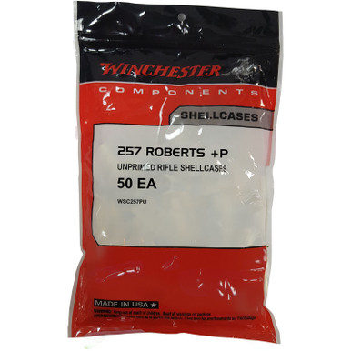 WINCHESTER 257 ROBERTS + P UNPRIMED RIFLE BRASS CASES 50 COUNT WSC257PU