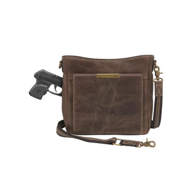 Buffalo Leather Slim Crossbody Purse Brown