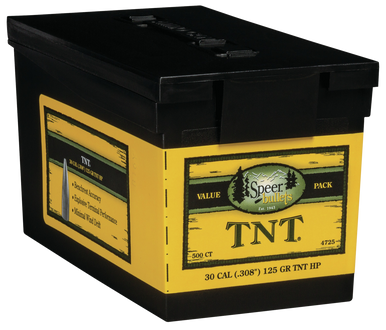 Speer TNT 4725 .30 Cal 125 gr Jacketed Hollow Point Bullets-500cnt