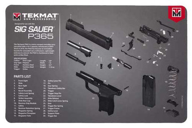 TekMat Sig P365 Parts Diagram 11"x17" Original Cleaning Mat