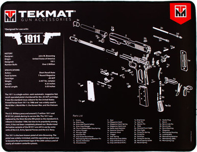 TekMat 1911 Parts Diagram 15"x20" Ultra Premium Mat