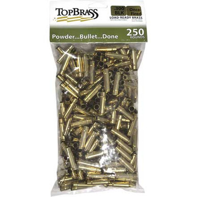 TOP BRASS .300 Blackout Unprimed Rifle Brass 250cnt-8B300BLKMY-250