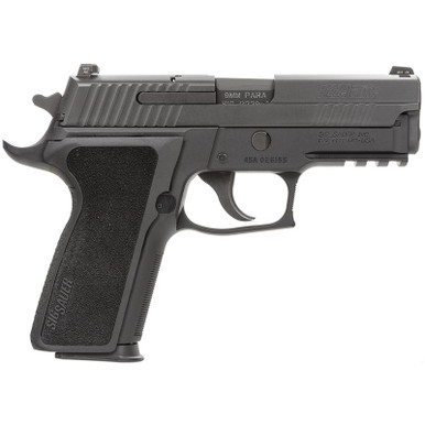 Sig P229 9MM 3.9In Enhanced Elite Black Da/Sa Siglite E2 Grip (2) 10Rd Steel MAG CA Compliant SRT, 229R9ESECA