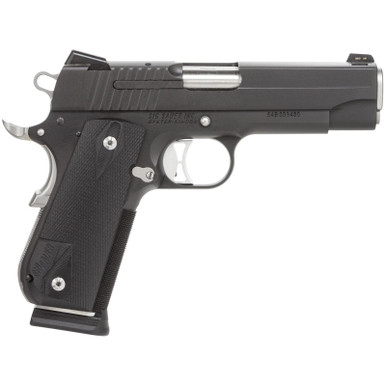Sig 1911 45 ACP 4.2In Nightmare Black SAO Siglite Black G10 Grip (2) 8RD Steel MAG Fastback, 1911FCA45NMR