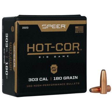 Speer Hot-Cor 2223 .303 Cal 180 gr Soft Point Round Nose Bullets-100cnt