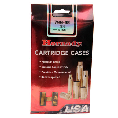 Hornady 7mm-08 Remington Unprimed Rifle Brass 50cnt-8646