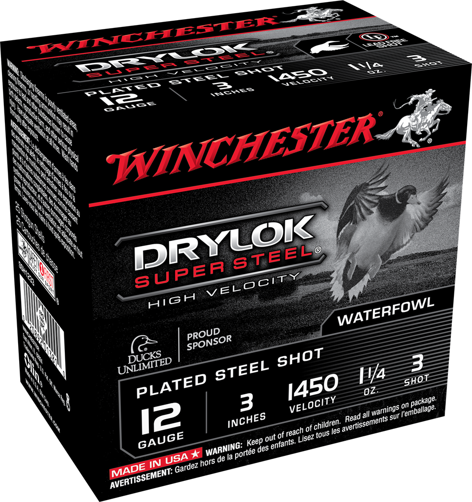 Winchester DryLock Super High Velocity 12ga 3" 1 1/4oz 1450 FPS 3 Shot 25 Box